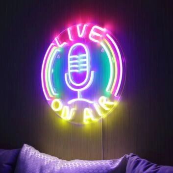Live On Air Dual LED Neon Sign for Studios and Broadcasting Spaces