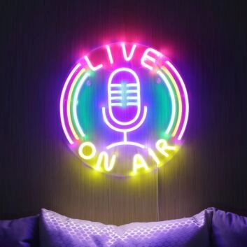 Live On Air Dual LED Neon Sign for Studios and Broadcasting Spaces