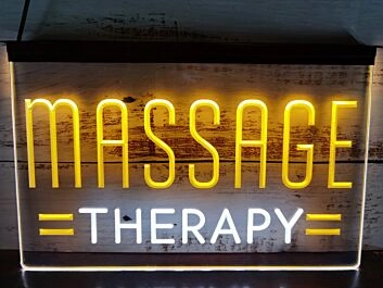 Massage Therapy Dual LED Neon Sign for Relaxation and Wellness Spaces