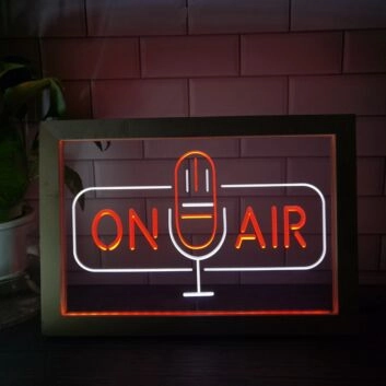 On Air v2 Dual LED Neon Sign for Studios and Broadcasting Spaces