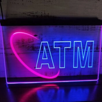 OPEN ATM Dual LED Neon Sign for Businesses and Convenience Spaces