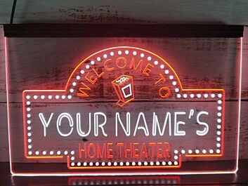 Name Personalized Custom Home Theater Bar Beer v1 Dual LED Neon Sign for Personalized Decor