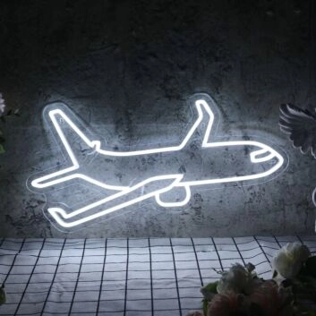 Airplane Neon Sign for Travel and Adventure Themes