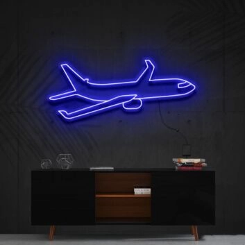 Airplane Neon Sign for Travel and Adventure Themes