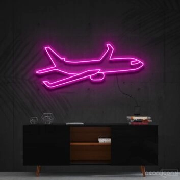 Airplane Neon Sign for Travel and Adventure Themes