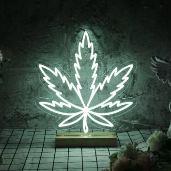 Pot Leaf Neon Sign for Cannabis Enthusiasts and Relaxing Spaces