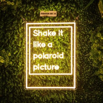 Shake It Like A Polaroid Picture Neon Sign for Fun and Playful Spaces