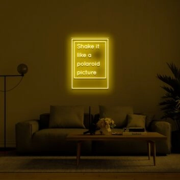 Shake It Like A Polaroid Picture Neon Sign for Fun and Playful Spaces