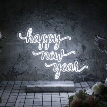 Happy New Year Neon Sign for Celebratory Spaces