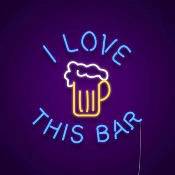 I Love This Bar Neon Sign for Bar and Social Spaces