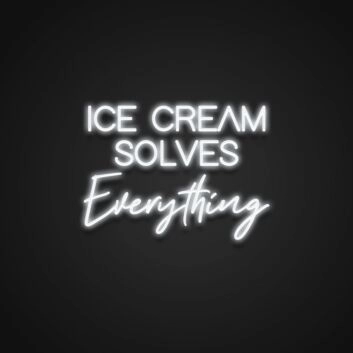 Ice Cream Solves Everything Neon Sign for Sweet and Fun Spaces