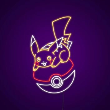 Pikachu On Pokeball Neon Sign for Anime Fans
