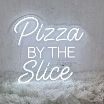 Pizza By The Slice Neon Sign for Pizzerias and Dining Areas