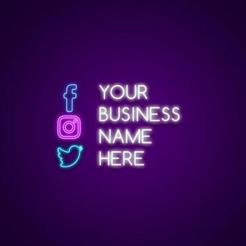 Social Media Icons Custom Neon Sign for Modern and Fun Spaces