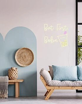 But First Boba Neon Sign for Tea Lovers