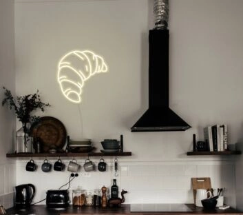 Croissant Neon Sign for Food Lovers and Whimsical Decor