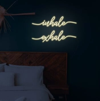 Inhale Exhale Neon Sign for Relaxation and Wellness Spaces
