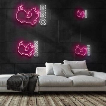 BBQ Neon Sign for Barbecue and Social Spaces