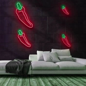 Chili Neon Sign for Food Lovers and Spicy Themes