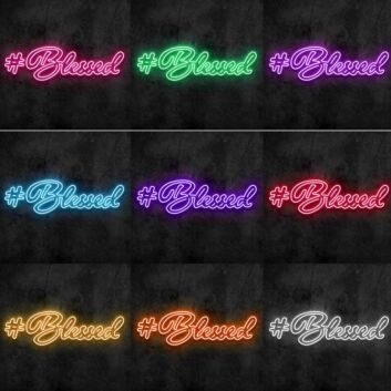 Hashtag Blessed Neon Sign for Inspirational and Positive Spaces