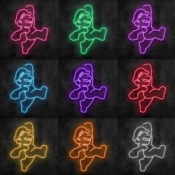Mario Jump Neon Sign for Video Game Fans
