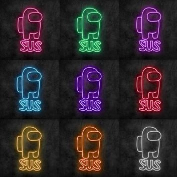 SUS Among Us Neon Sign for Gaming Fans