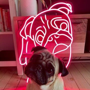 Cutie The Pug Neon Sign for Pet Lovers
