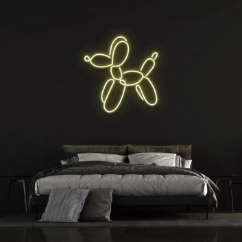 Dog Balloon Neon Sign for Fun and Whimsical Spaces
