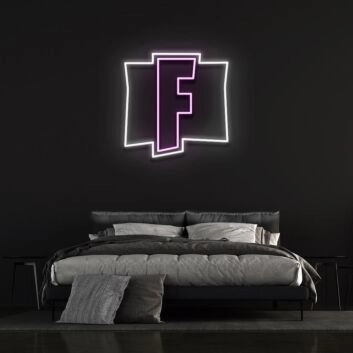 F game Logo Neon Sign for Gaming Fans