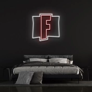 F game Logo Neon Sign for Gaming Fans