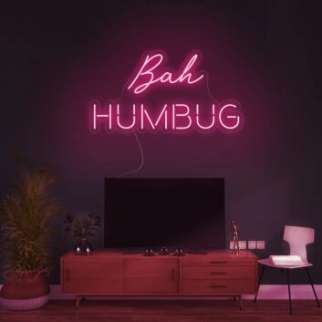 Bah Humbug Neon Sign for Humorous and Holiday Themes