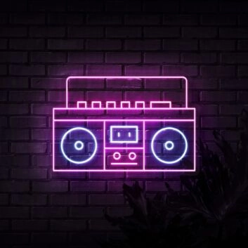 Boom Box Neon Sign for Music Lovers