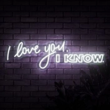 I Love You I Know Neon Sign for Romantic and Star Wars Fans