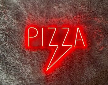 Pizza Lightning Neon Sign for Pizzerias and Fun Spaces