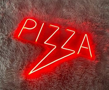Pizza Lightning Neon Sign for Pizzerias and Fun Spaces