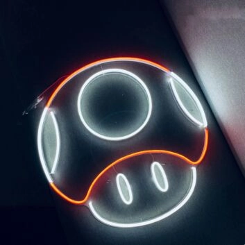 Mario Mushroom Game Neon Sign for Video Game Fans