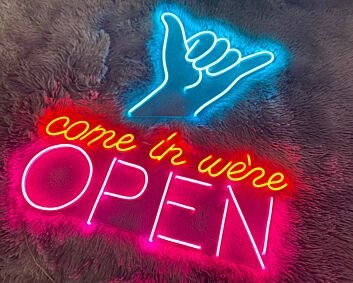 Come In We Are Open Neon Sign for Businesses and Shops