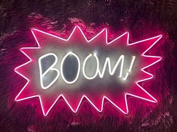 Boom Neon Sign for Fun and Energetic Spaces