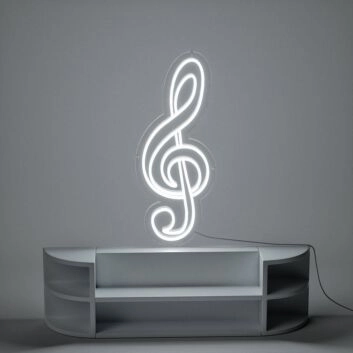 Treble Clef Note Neon Sign for Music Lovers