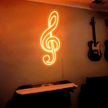 Treble Clef Note Neon Sign for Music Lovers