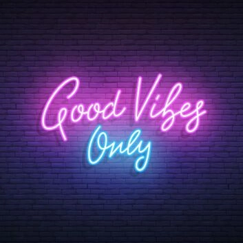 Good Vibes Only in Light Pink and Ice Blue Neon Sign for Positive and Fun Spaces