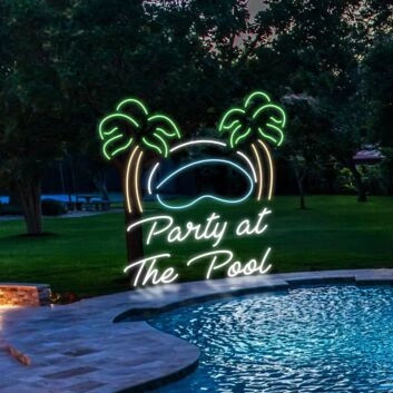 Party At The Pool Neon Sign for Fun and Social Spaces