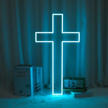Christianity Cross Neon Sign for Religious and Spiritual Spaces