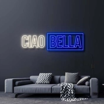Ciao Bella V2 Neon Sign for Whimsical and Fun Spaces