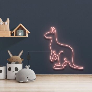 Kangaroo V2 Neon Sign for Animal and Whimsical Decor