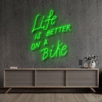 Life Is Better On A Bike Neon Sign for Fitness and Adventure Enthusiasts