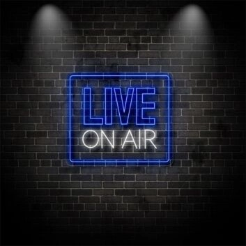 Live On Air Neon Sign for Studios and Broadcasting Spaces
