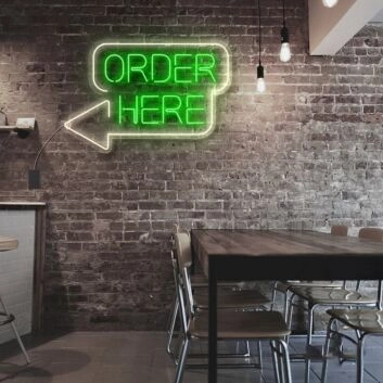 Order Here Neon Sign for Businesses and Shops
