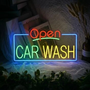 Neon Car Signs Car Wash Open LED Neon Sign for Car Washes