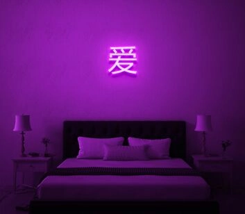 Japanese Love Neon Sign for Cultural and Romantic Spaces